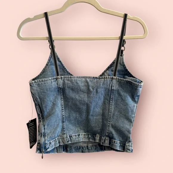 NWT Deadstock Y2K Denim Corset Tank Newport News Jeanology - Picture 4 of 6